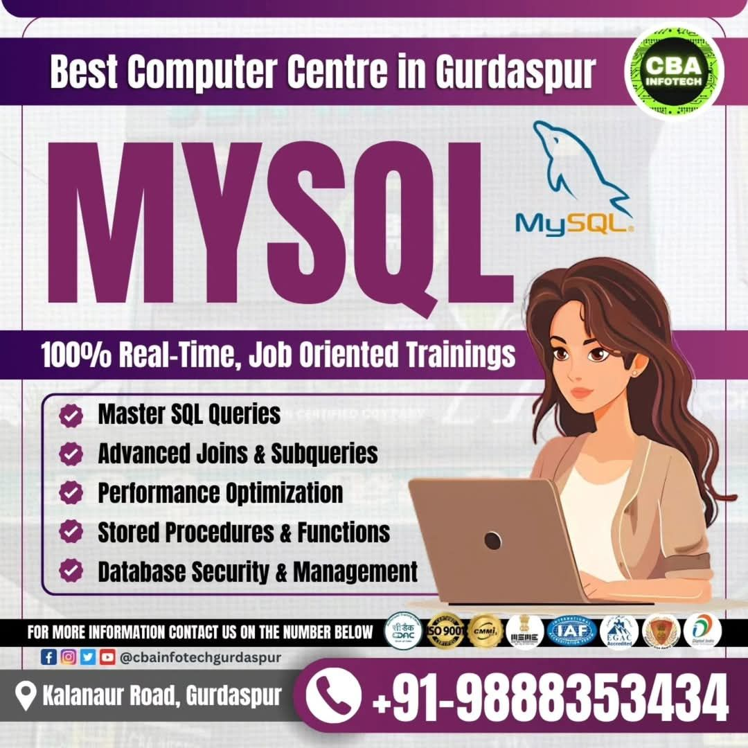 mysql at cba infotech gurdaspur