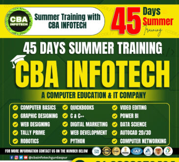 45 days summer traning at cba infotech
