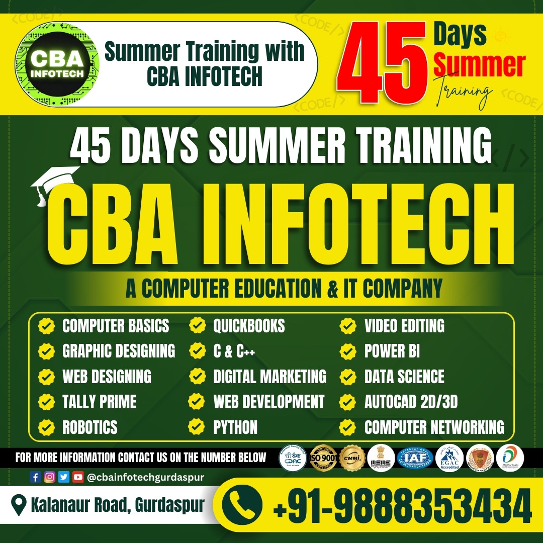 45 days summer traning at cba infotech