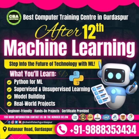 Best Computer Training Centre in Gurdaspur After 12th -Learn Machine Learning