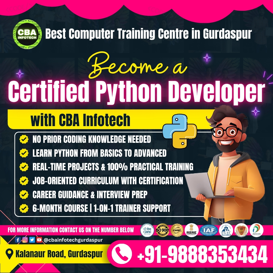 Become a Certified Python Developer at CBA Infotech