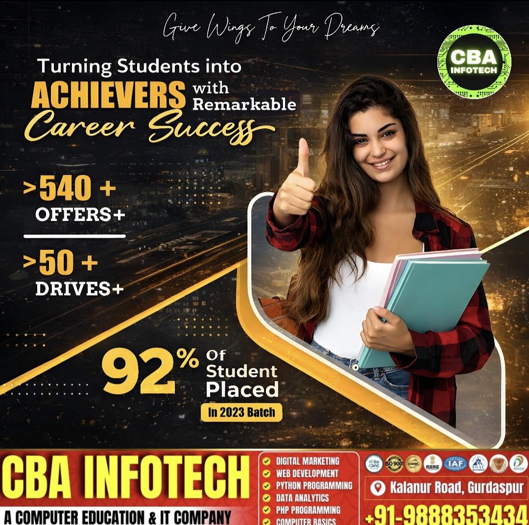 Student Placement Success at CBA Infotech Gurdaspur