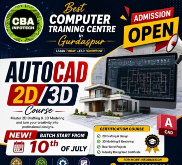 auto cad 2d 3d course at cba infotech