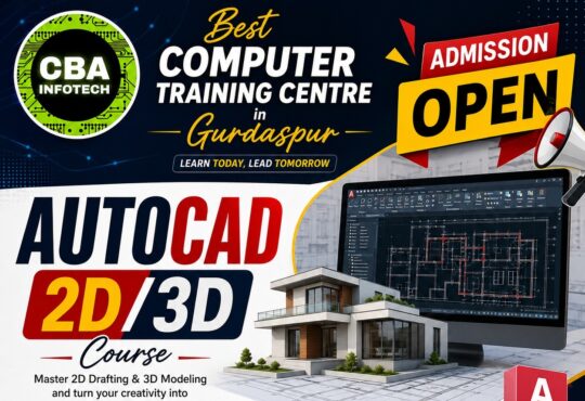 auto cad 2d 3d course at cba infotech