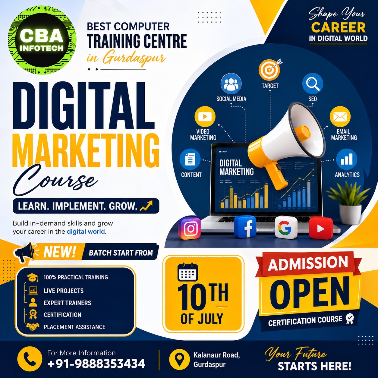 digital marketing course at cba infotech