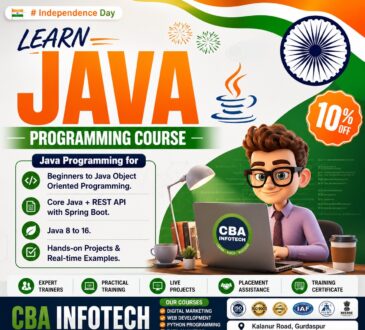Java Programming Course at CBA Infotech Gurdaspur